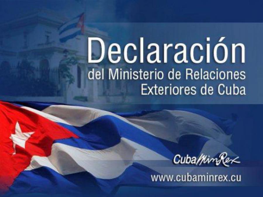 Declaración del Ministerio de Relaciones Exteriores de Cuba