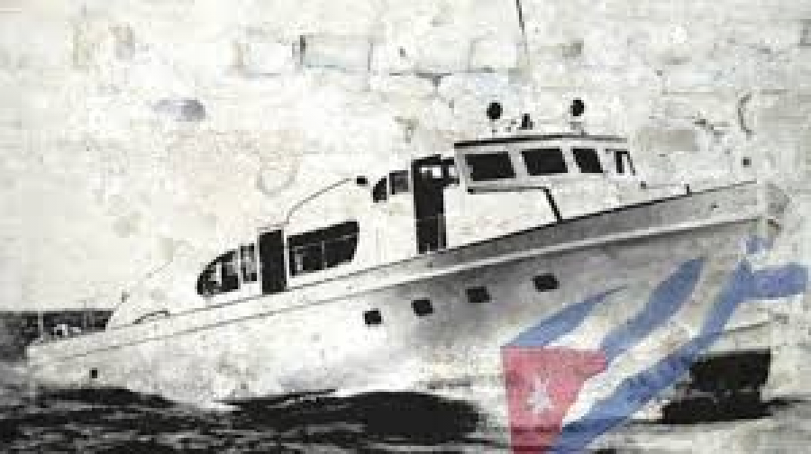 Across the waves, a ship of hope.