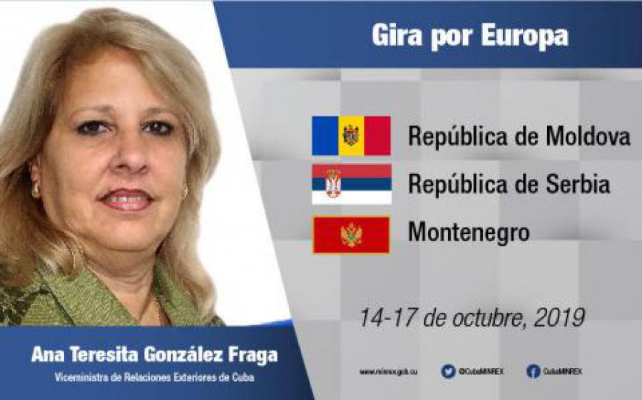 Realiza Viceministra de Relaciones Exteriores de Cuba, gira oficial por países de Europa.