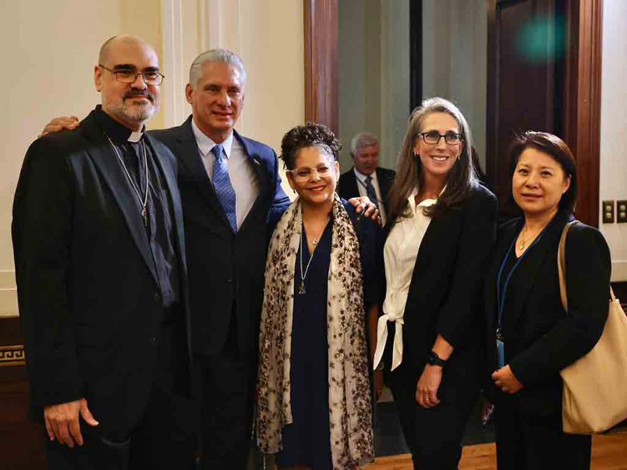 Presidente de Cuba dialogó con representantes religiosos de EEUU