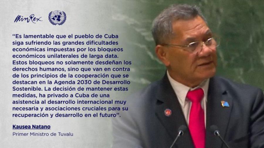 Tuvalu, contra el bloqueo a Cuba