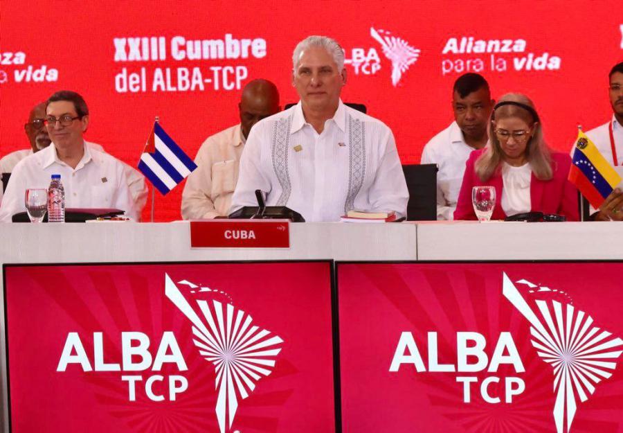Presidente de la República de Cuba, Miguel Díaz-Canel Bermúdez en la XXIII Cumbre del ALBA-TCP.