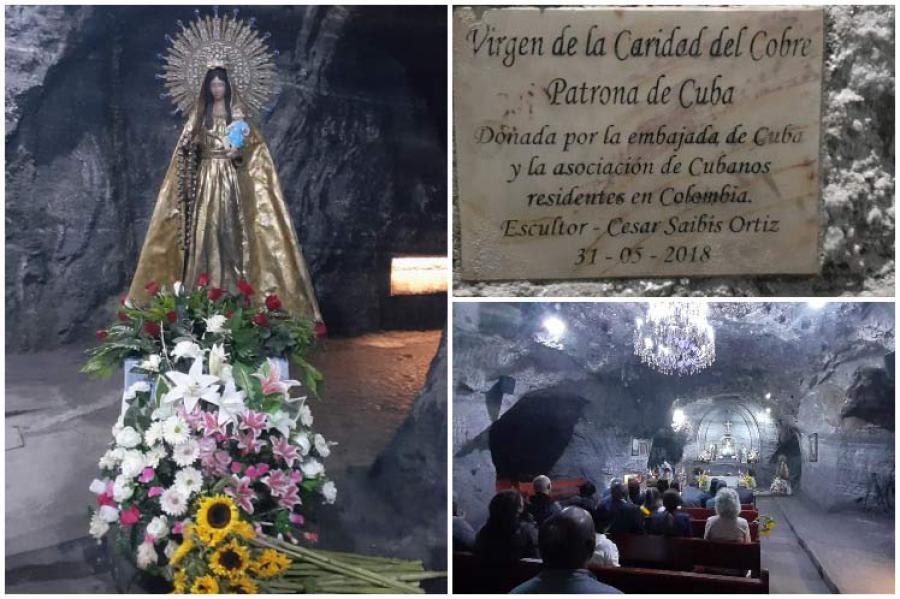 Bogotá, 10 may (Prensa Latina) Los miembros de la misión estatal de Cuba en Colombia visitaron hoy la Catedral de Sal, la Primera Maravilla de este país, donde se encuentra una imagen de la Virgen de la Caridad del Cobre..