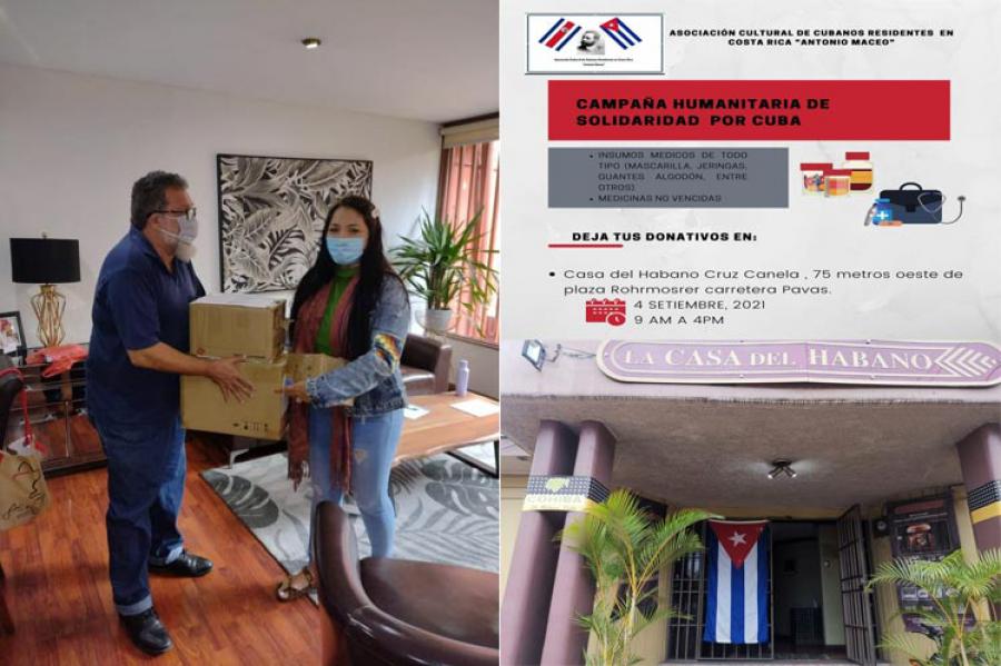Recogida de donaciones desde Costa Rica para Cuba