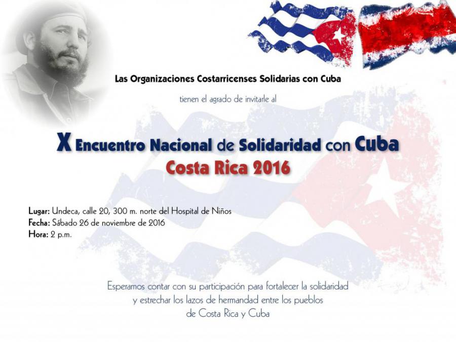 X Encuentro de Solidaridad con Cuba Costa Rica 2016