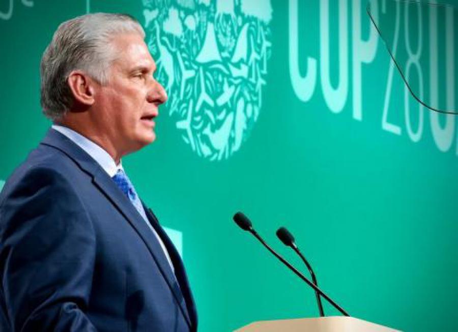 Discurso de Presidente de la República de Cuba en la Cumbre de Acción Climática, COP28, en Dubái.