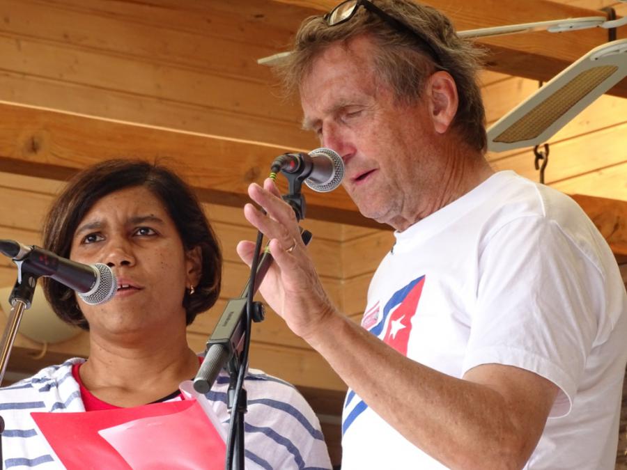 Cuban Ambassador to Denmark Yiliam Gómez delivered a speech at the Mini-festival for Peace held on 2 September 2017, in Roskilde, Denmark 