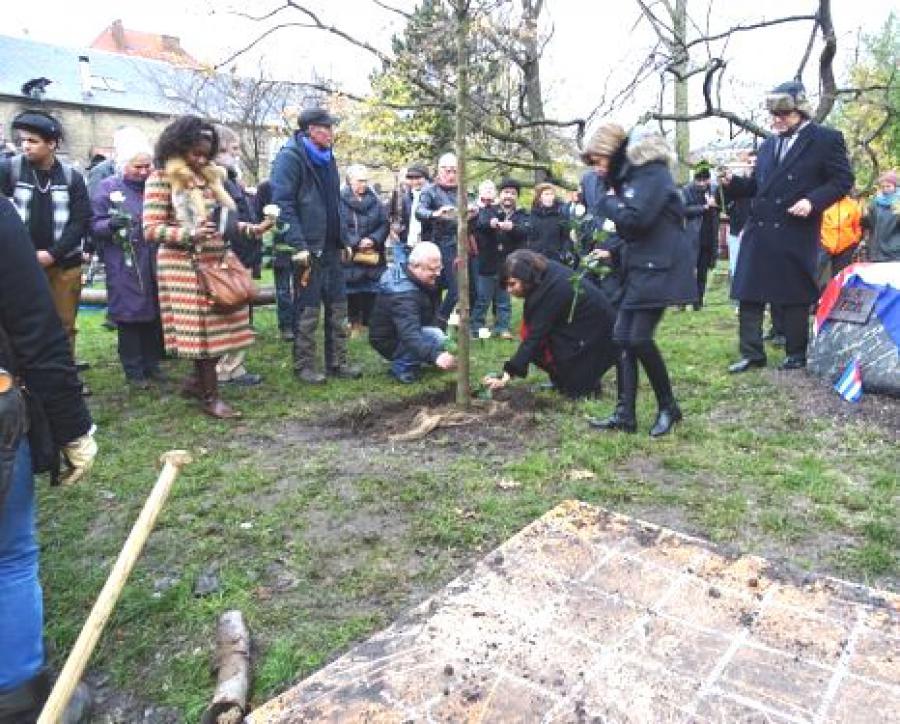 Sowing a tree in Copenhagen as a tribute to Fidel 