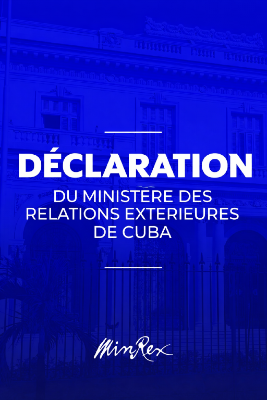 Déclaration du Ministère des Relations Extérieures de Cuba
