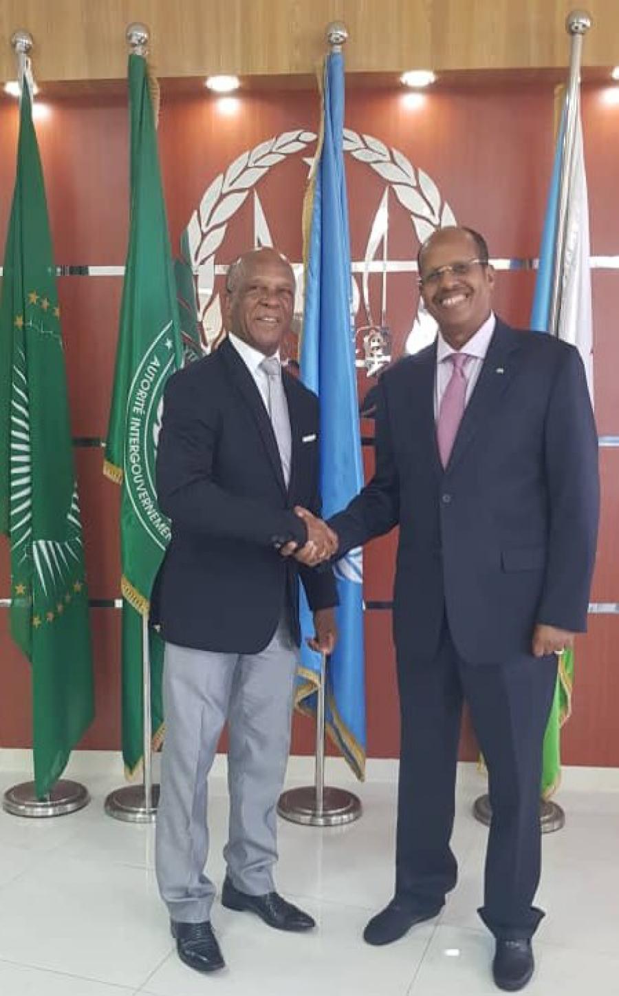 Le ministre des affaires étrangères de Djibouti reçoit l'ambassadeur cubain.