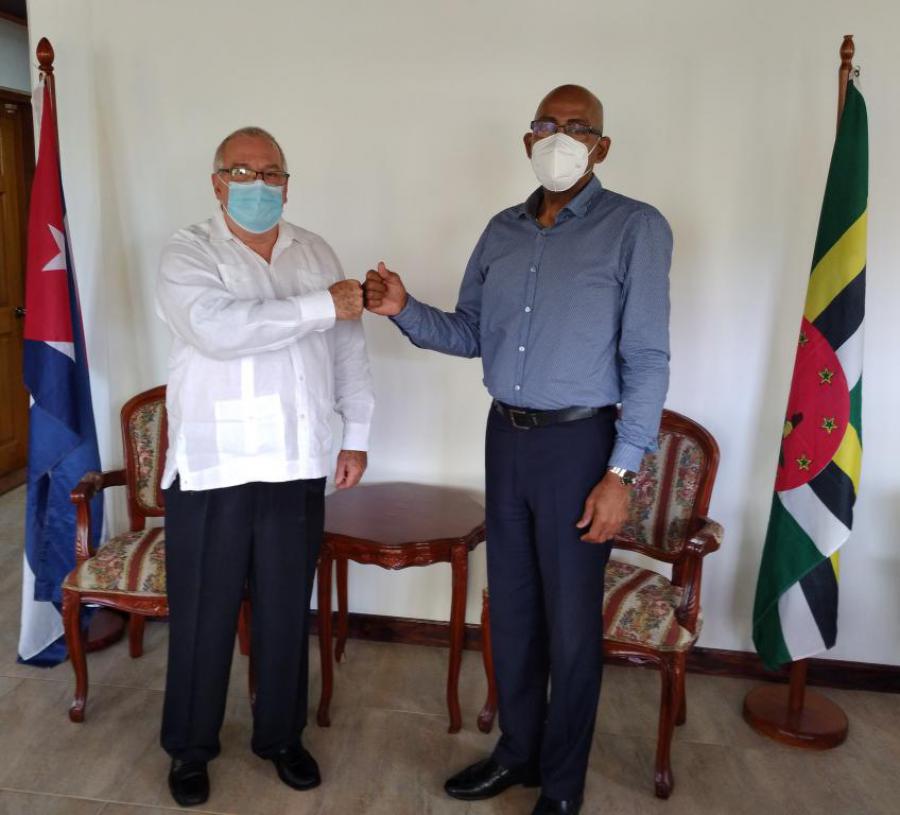 Ambassador of Cuba meet with the Minister of Health, Wellness and New Health Investment of Dominica.