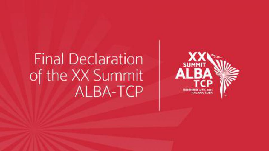 Declaration of the 20th Summit of the ALBA-TCP commemorating its 17th anniversary