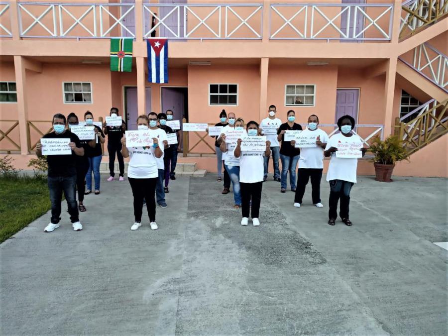 Conmemoran colaboradores cubanos de la salud en Dominica efeméride por el primero de mayo