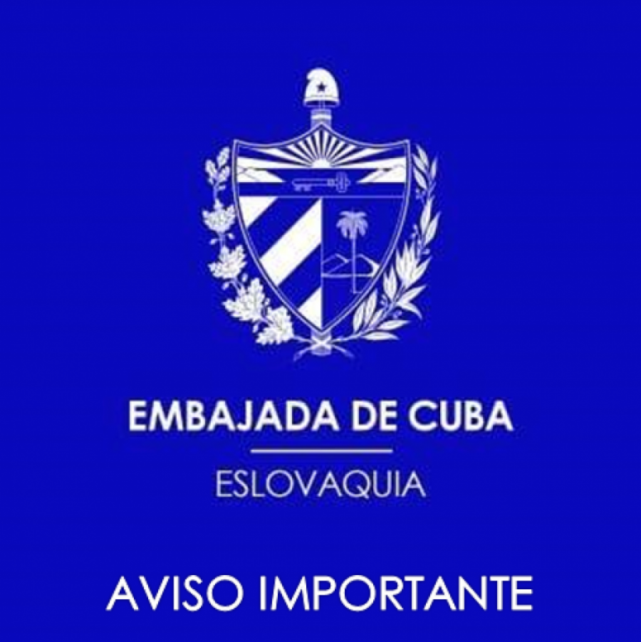 Nota Informativa de la Embajada de Cuba en Eslovaquia