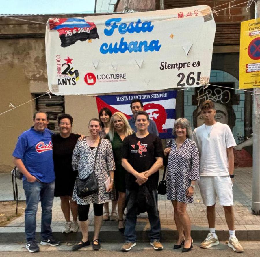 Realizan jornada cultural por 26 de Julio y actividades de condena al bloqueo en Barcelona