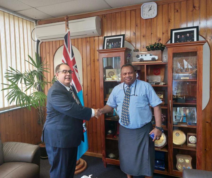 Minister of Defense of Fiji receives the Cuban Ambassador