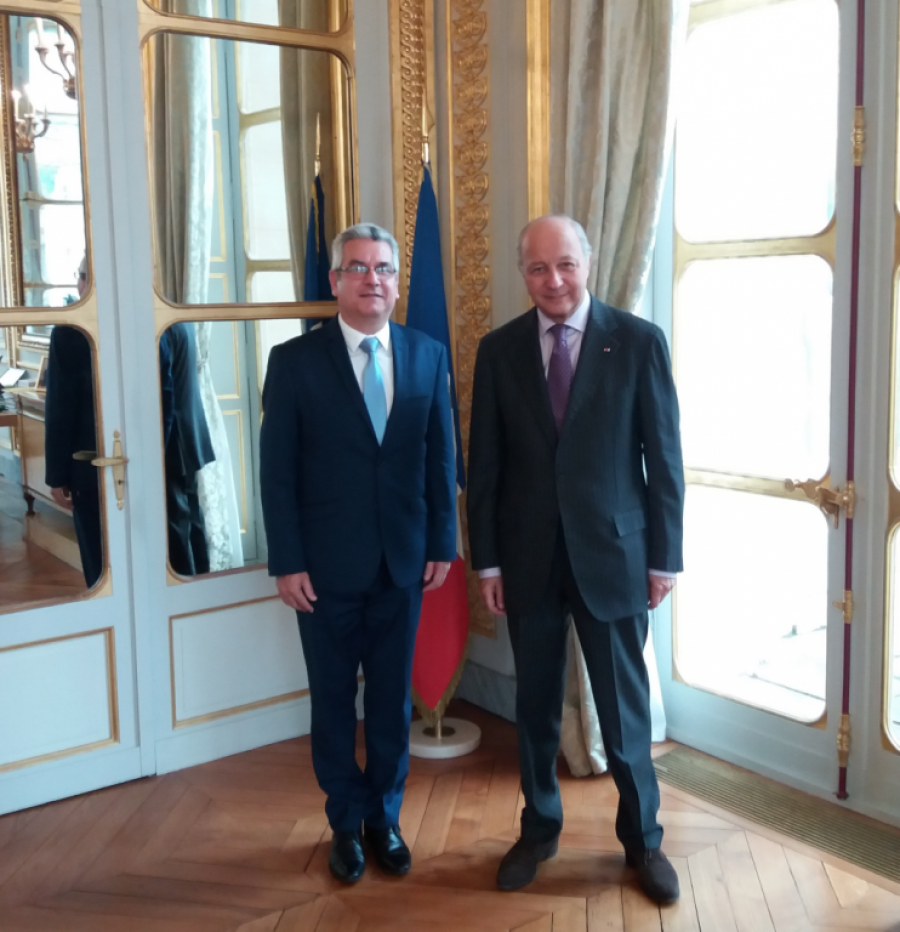 Embajador de Cuba en Francia sostiene encuentro con Laurent Fabius, presidente del Consejo Constitucional de la República francesa.