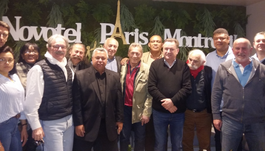 Secretario General de la CTC intercambia con sindicalistas franceses.