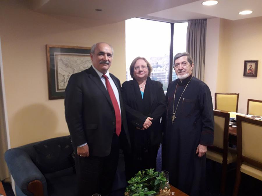 Vice Minister of Foreign Affairs of Greece receives Archbishop Atenagoras and Cuban Ambassador 