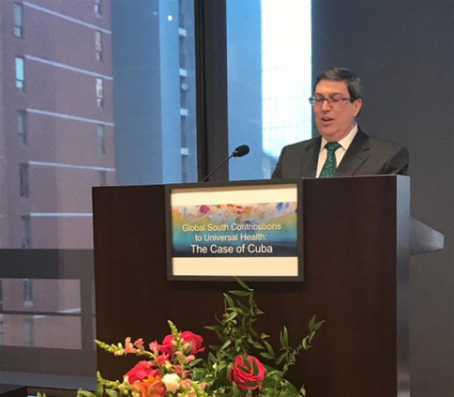 Palabras del Ministro de Relaciones Exteriores de Cuba, Bruno Rodríguez Parrilla con ocasión del lanzamiento de la Revista MEDICC. Nueva York, 24 de septiembre de 2019.