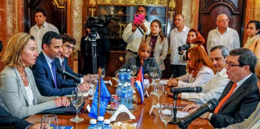 Recibe canciller cubano a alta representante UE