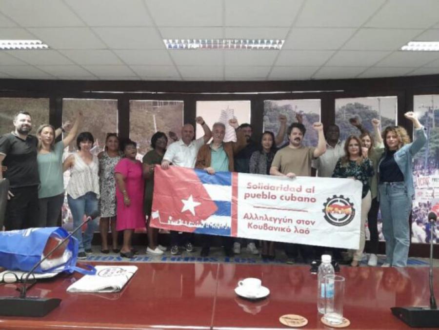 Sindicalistas griegos expresan solidaridad con trabajadores cubanos Sindicalistas griegos expresan solidaridad con trabajadores cubanos