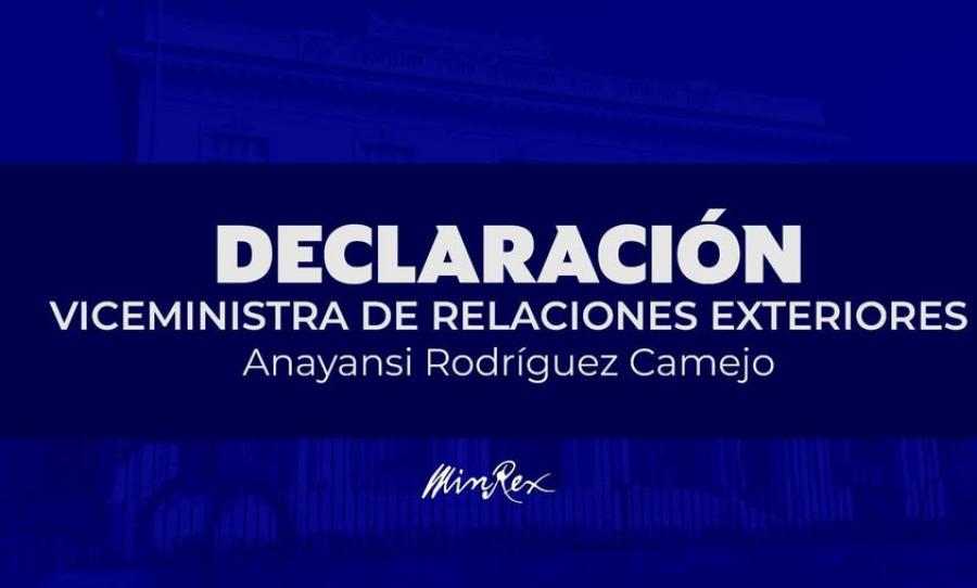 Declaraciones a la prensa de la Viceministra de Relaciones Exteriores, Anayansi Rodríguez Camejo Declaraciones a la prensa de la Viceministra de Relaciones Exteriores, Anayansi Rodríguez Camejo