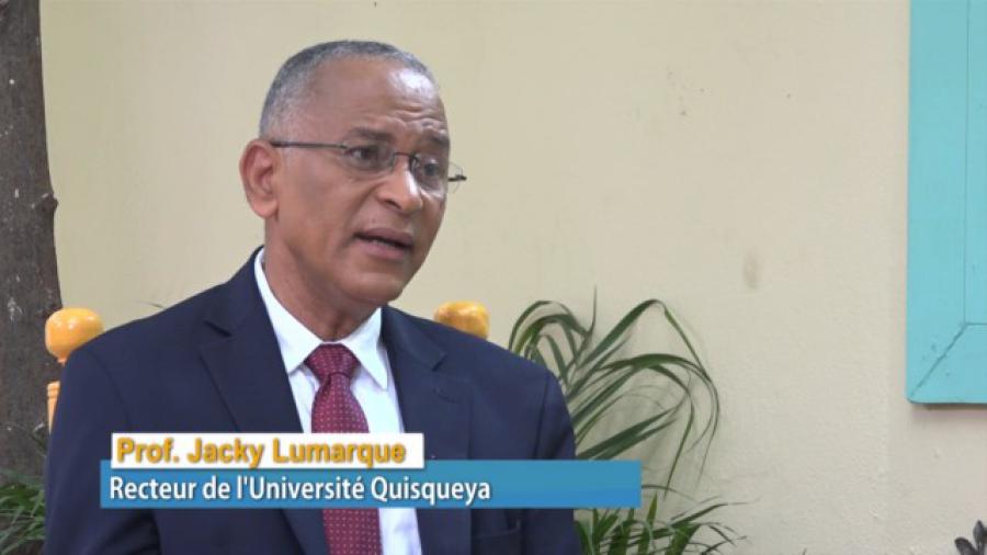 Jacky Lumarque, rector de la Universidad de Quisqueya, Haití