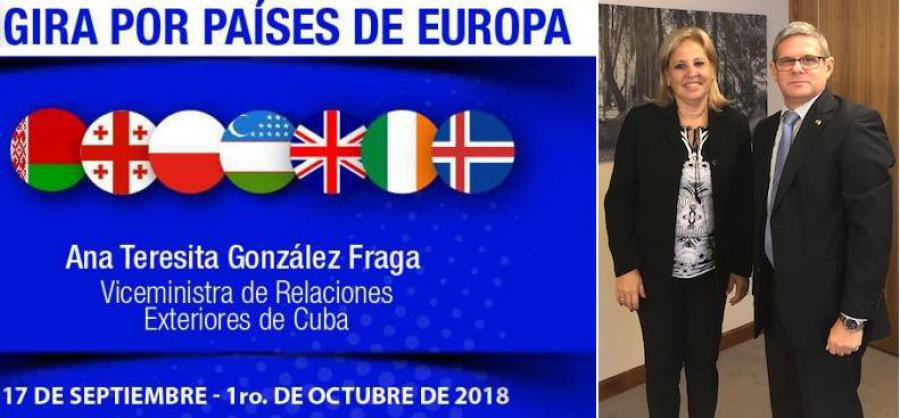 Concluyó exitosamente visita bilateral a Irlanda la Viceministra cubana de Relaciones Exteriores.