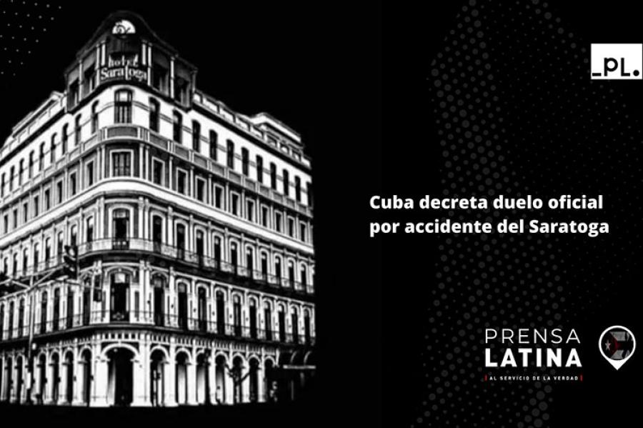 Cuban President Miguel Díaz-Canel, today decreed official mourning "due to the deep pain of our people in the face of the unfortunate accident May 6 at the Saratoga Hotel".