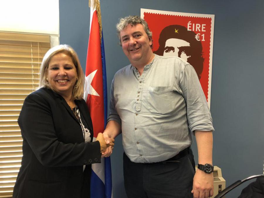 Sostuvo la Vicecanciller cubana encuentro con el Coordinador del Grupo parlamentario irlandés de amistad con Cuba.