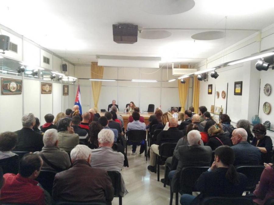 VP ICAP Elio Gámez se reune con amigos de la solidaridad y fuerzas políticas en la sede de la Embajada de Cuba en Italia