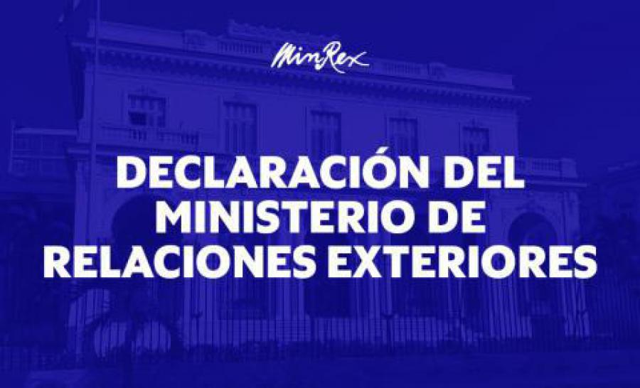 Declaración del Ministerio de Relaciones Exteriores