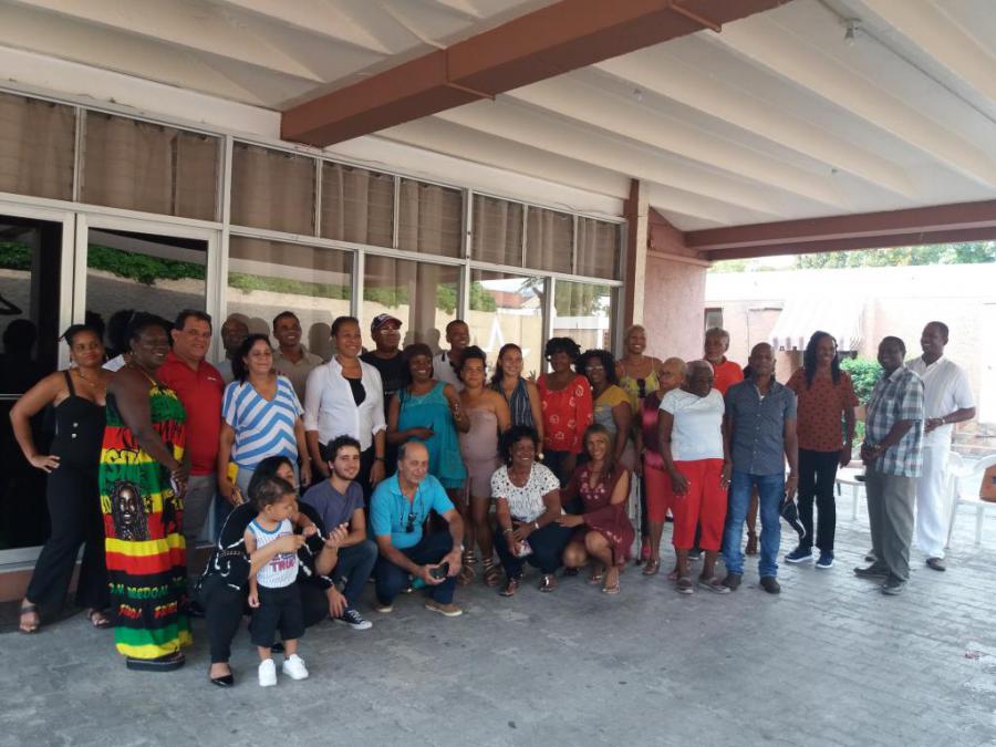 Convened by the Association of Cuban Residents in Jamaica "Antonio Maceo Grajales", forty Cubans of all ages, including a 101-year-old lady, gathered last Sunday May 19 at the premises of the Embassy to remind the Cuban National Hero -on the occasion of the 124th anniversary of his fall in combat- and to celebrate the anniversaries of the José Martí Pioneer Organization and the Young Communist League, Mother's Day and the International Children's Day.