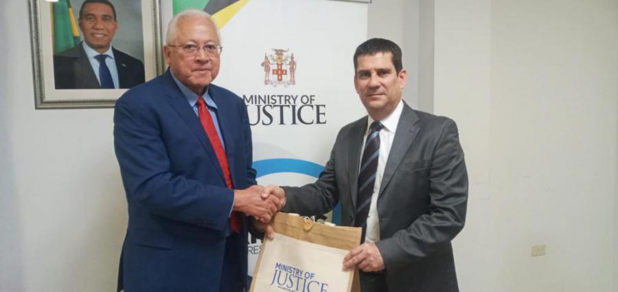 Minister of Justice of Jamaica receives Ambassador of Cuba.