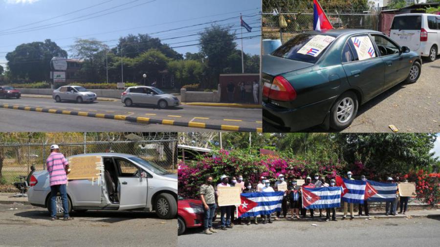 Caravan drives through the streets of Kingston condemning the blockade held against Cuba