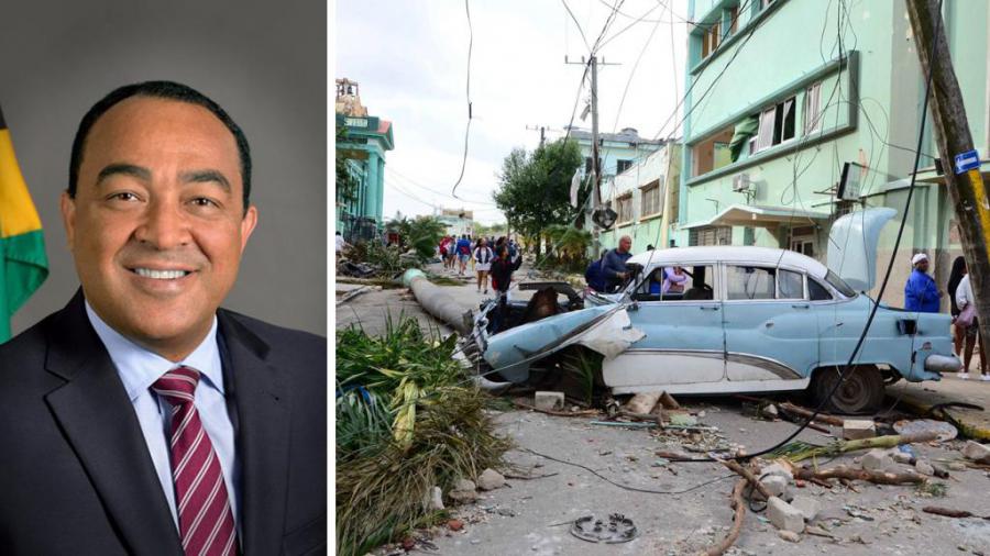 Minister of Health of Jamaica expresses his sympathies to the Cuban Ambassador for the consequences of the tornado that struck Havana last Sunday.