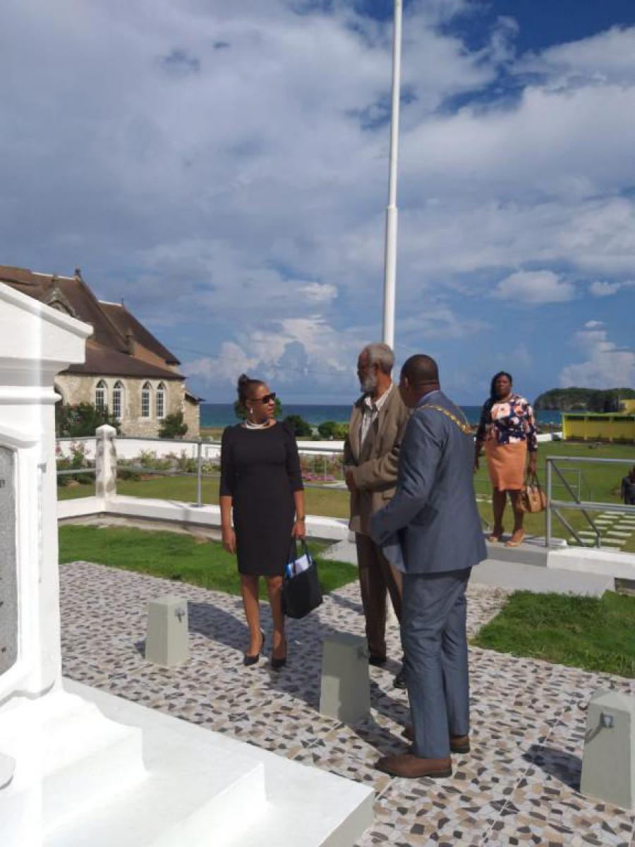 The Cuban Ambassador to Jamaica, H.E. Mrs. Inés Fors Fernández, visited several sites of historical interest as part of her trip to the parish of Saint Mary.