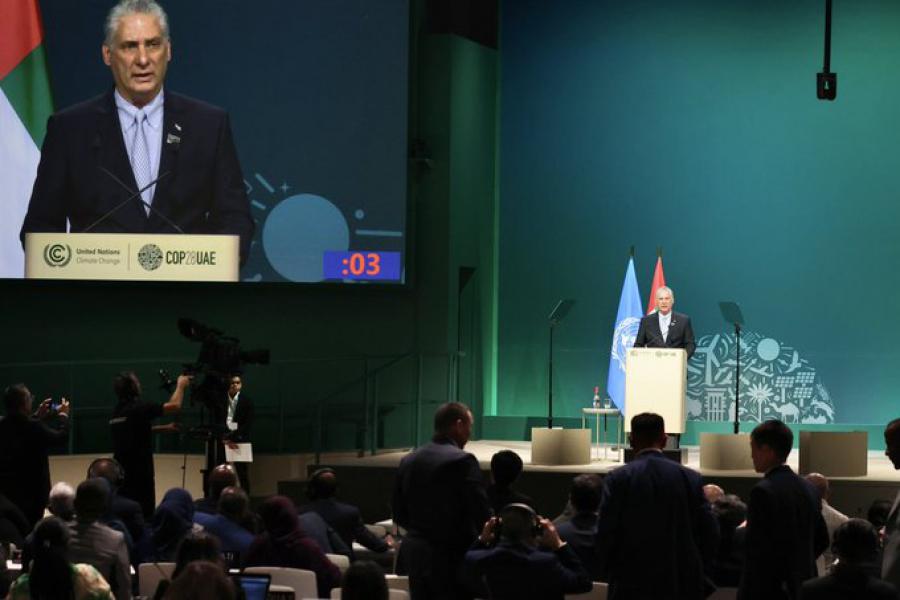 Intervención del presidente de Cuba, Miguel Díaz-Canel Bermúdez en la Cumbre de Acción Climática, COP 28