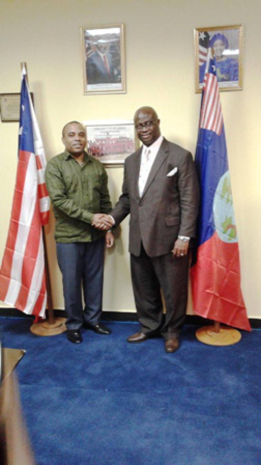 Minister of Youth and Sports of Liberia receives Charge d'Affaires of Cuba.