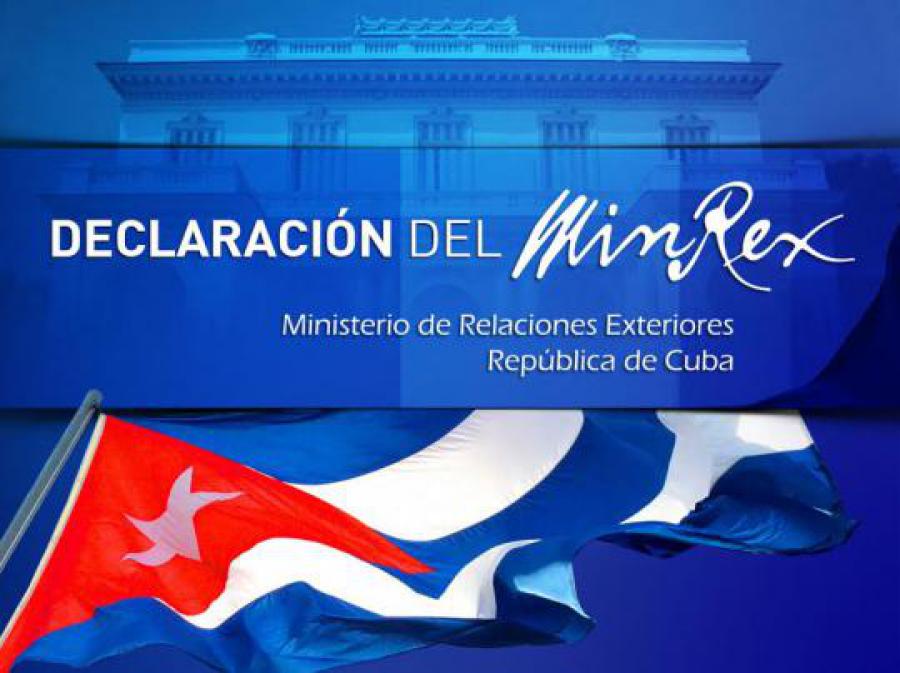 Declaración del Ministerio de Relaciones Exteriores de Cuba