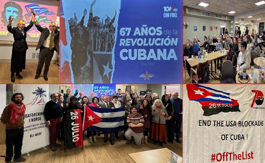 Conmemoración en Oslo del 67 Aniversario de la Revolución cubana fue acto de reafirmación solidaria y de tributo a los 32 héroes cubanos asesinados en Venezuela.
