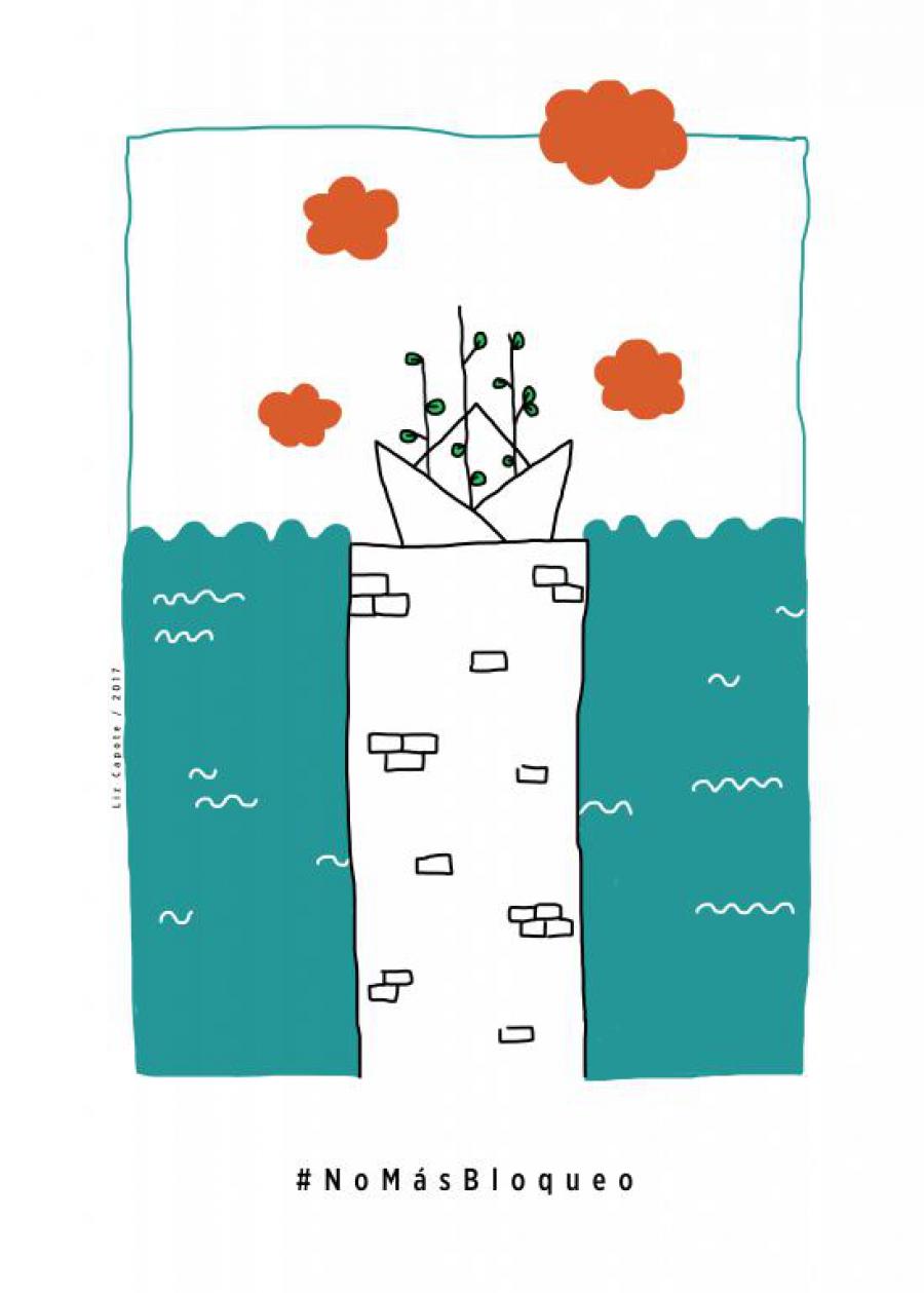 poster designed by Liz Capote (Cuba) and Winner in #UnblockCuba Poster Contest 2017 