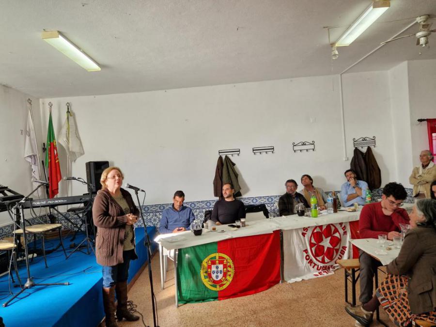 Acto de solidaridad con Cuba en Setúbal, Portugal
