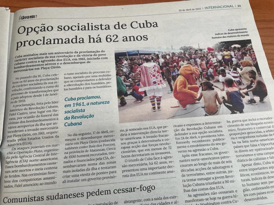 Periódico Avante rememora el aniversario 62 del carácter socialista de la Revolución Cubana
