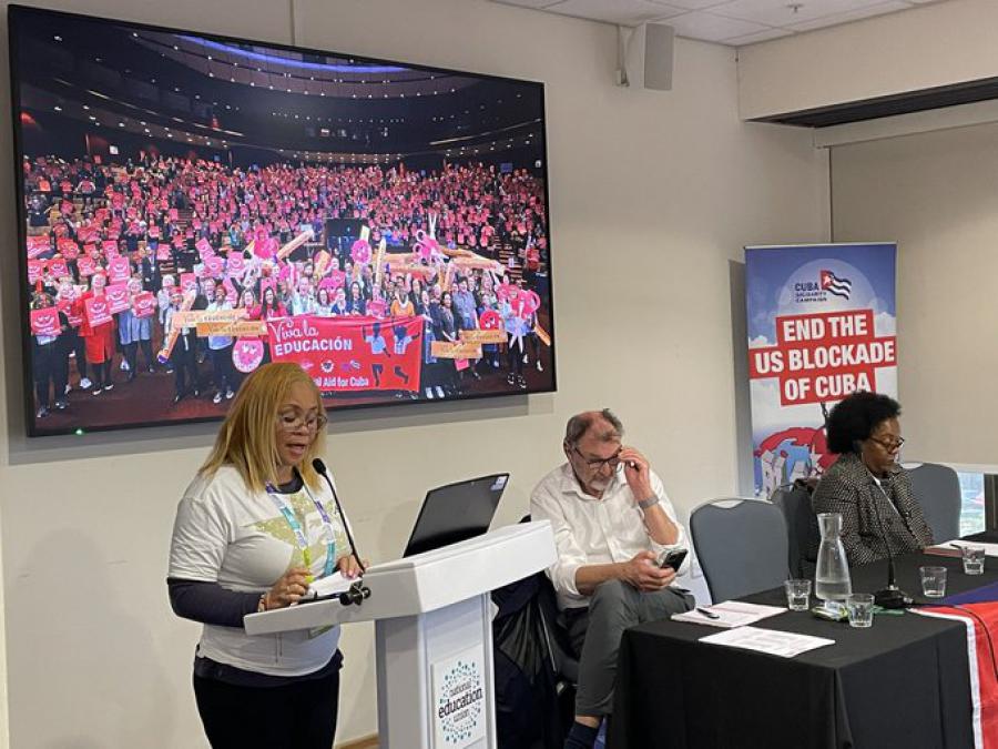 Representantes del SNTECD de Cuba participan en la Conferencia nacional del sindicato de Educación de Reino Unido.