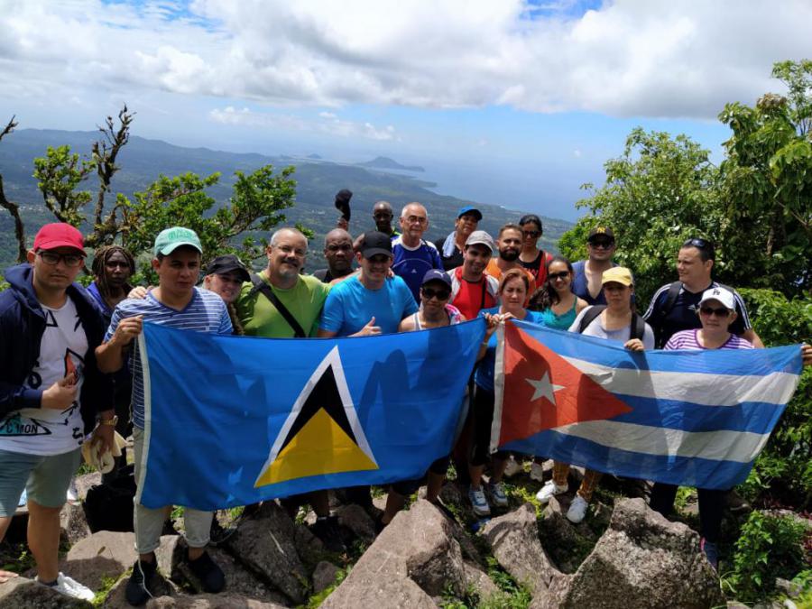 Cuba and Saint Lucia together at Gros Piton