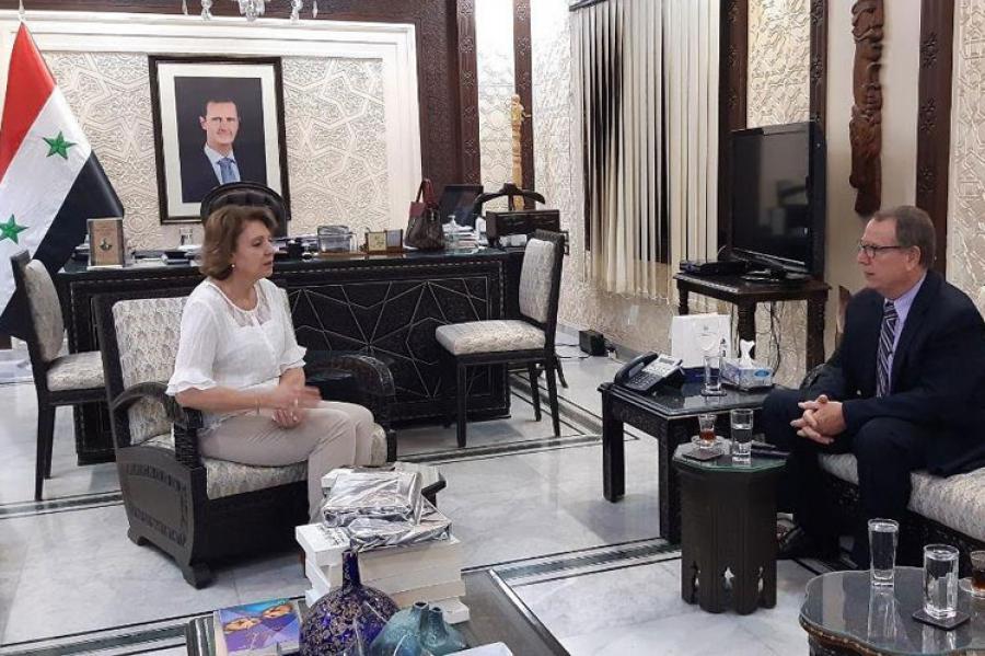 Reunión del Embajador Miguel Porto con la Ministra de Cultura de Siria Reunión del Embajador Miguel Porto con la Ministra de Cultura de Siria