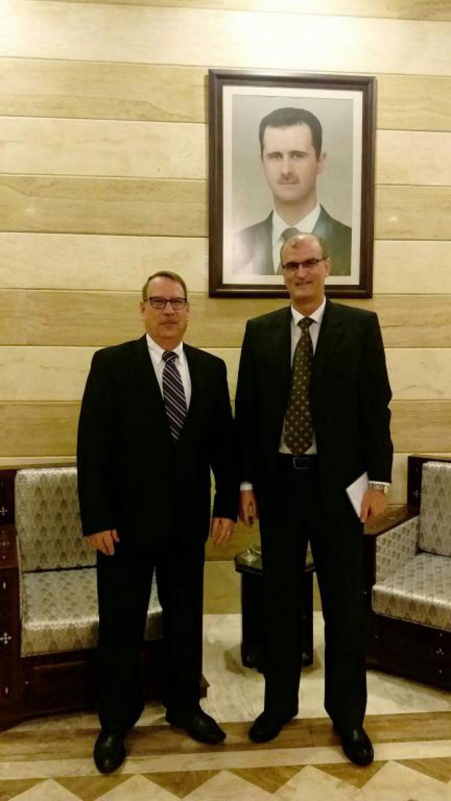 Embajador de Cuba es recibido por el director de Organizaciones Internacionales de la Cancillería siria