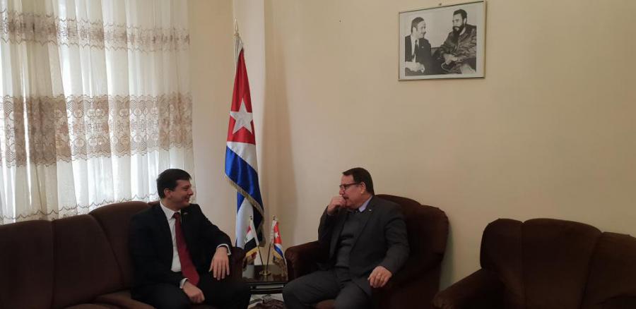 Encuentro fraternal entre los embajadores de Cuba y Venezuela en Siria